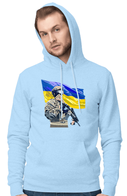 Мужское худи с принтом ВСУ | Флаг. Війна, всу, герб, збройні сили україни, зсу, прапор україни, русский военный корабль, україна, українська символіка, флаг. 2070702