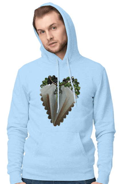 Чоловіче худі з принтом "Книжкова валентинка". Дерево, книги, книжки, любов, прикраса, природа, серце, форма серця, читання. 2070702