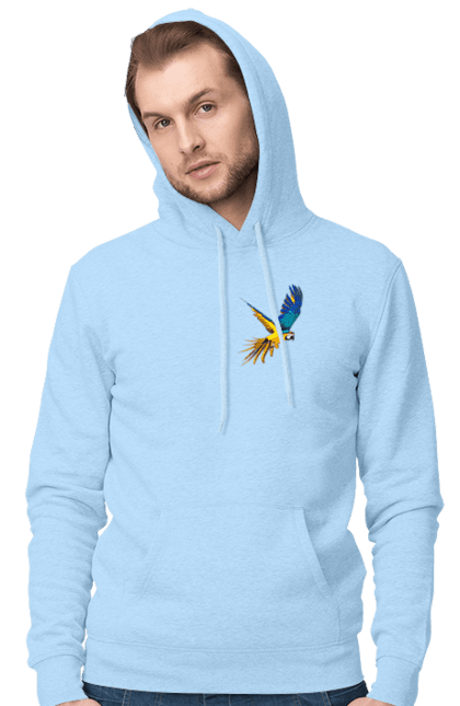 Чоловіче худі з принтом "Папуга українець". Екзотика, папуга, патріот, пташка, символіка, україна. 2070702