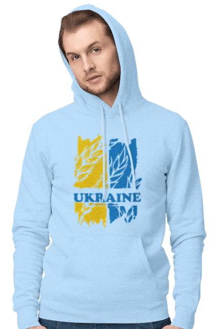 Чоловіче худі з принтом "Україна колоски пшениці". Колоски пшениці, символ україни, україна, україна колоски пшениці, українська символіка. 2070702