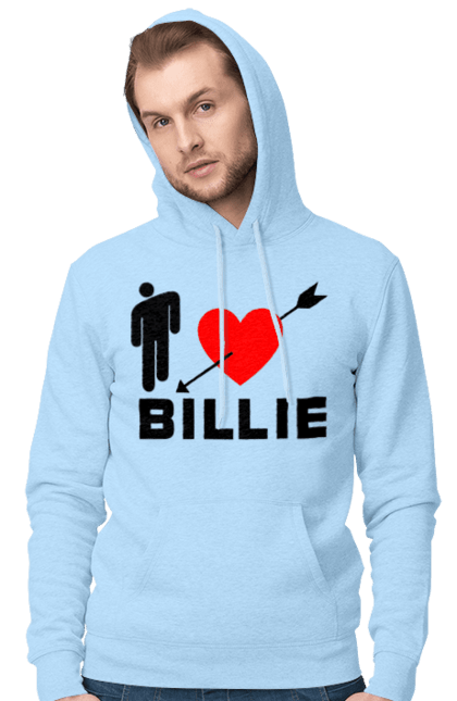 Чоловіче худі з принтом "Біллі Айліш". Біллі айліш, логотип біллі айліш, принт біллі айліш, співачка біллі айліш. 2070702