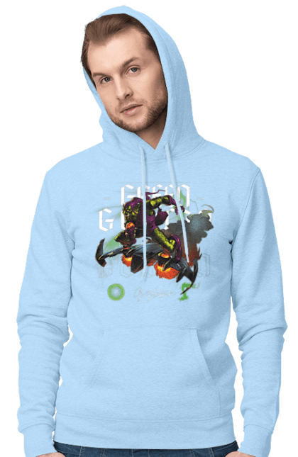 Men's hoodie with prints Green Goblin. Comic, green goblin, marvel, marvel, spider man, supervillain, villain. 2070702