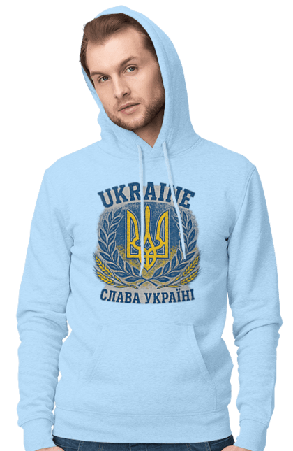 Чоловіче худі з принтом "Слава Україні". Герб україни, героям слава, жовто блакитний, патріотичні, прапор україни, слава україні, тризуб, україна, українська символіка, українські. 2070702
