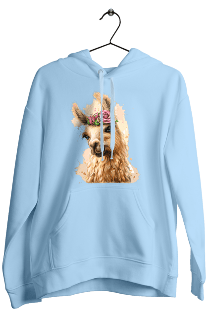 Чоловіче худі з принтом "Лама Портрет". Лама, портрет, тварина. 2070702