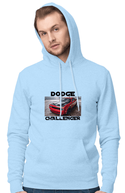 Чоловіче худі з принтом "Додж челенджер". Авто, автомобіль, американська легенда, додж челенджер, класичний автомобіль, культове авто, масл кар, потужний автомобіль. 2070702