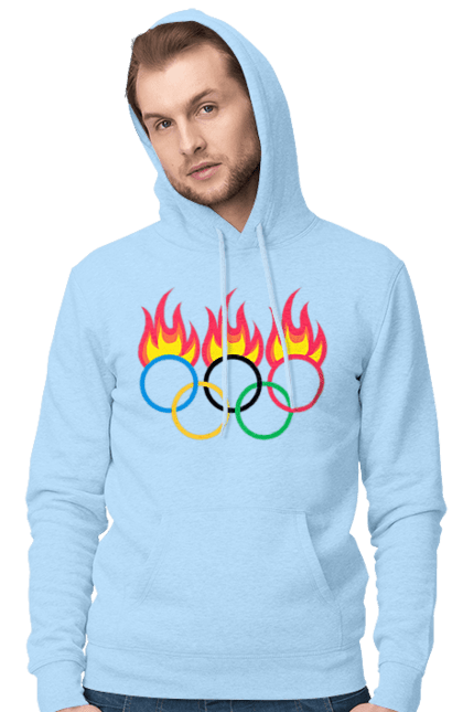 Чоловіче худі з принтом "Олімпійські Ігри Вогонь". Вогонь, олімпійські ігри. CustomPrint.market