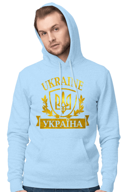 Men`s hoodie with prints Emblem of Ukraine. Герб, герб україни, доброго вечора, з гербом україни, зсу, патріотична, прапор. 2070702