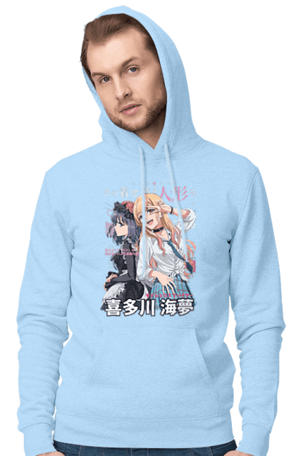 Men's hoodie with prints My Dress Up Darling. Anime, gyaru, manga, marin kitagawa, marine, my dress-up darling, porcelain doll. 2070702