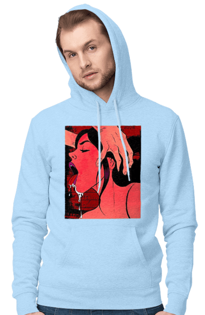 Чоловіче худі з принтом "Дівчина Смокче Зі Слиною". Секс, смоктати. 2070702