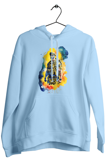 Чоловіче худі з принтом "Супер тато ЗСУ". День батька, день тата, зсу, люблю тата, супер, супер тато, супер тато зсу, тато, тато зсу, україна. 2070702