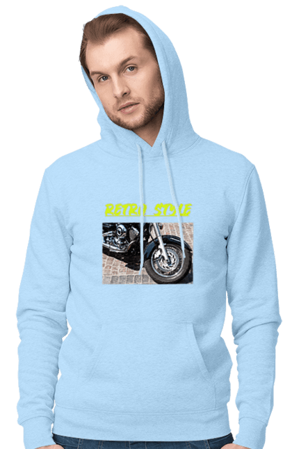 Чоловіче худі з принтом "Мото2". Байк, дорога, мотоцикл, ретро, стиль, швидкість. 2070702