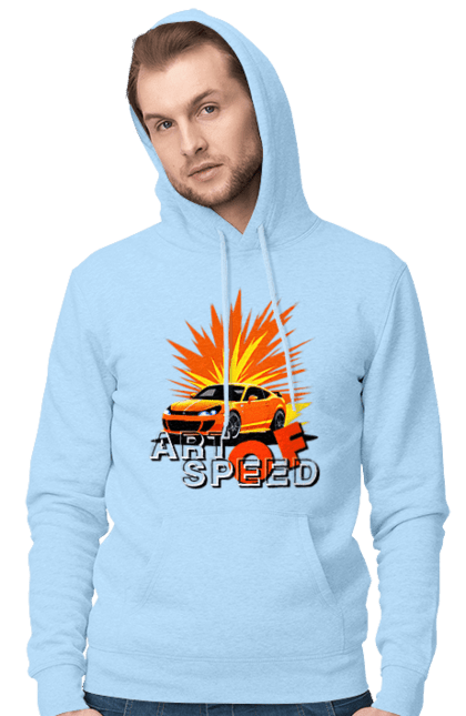 Men`s hoodie with prints The art of speed. Auto, car, driver, motorist, speed. 2070702