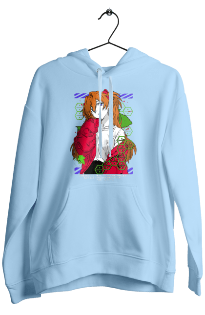 Men's hoodie with prints Evangelion Asuka. Anime, asuka, asuka langley sorry, eva 02, evangelion, eve, kaoru, manga, ray, shinji. 2070702