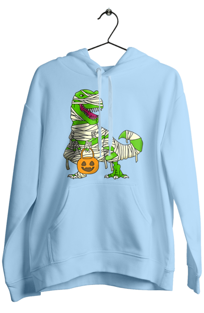 Men's hoodie with prints Halloween Dinosaur. Costume, dinosaur, halloween, holiday, october, october 31, pumpkin, sweets, trick or treat. 2070702