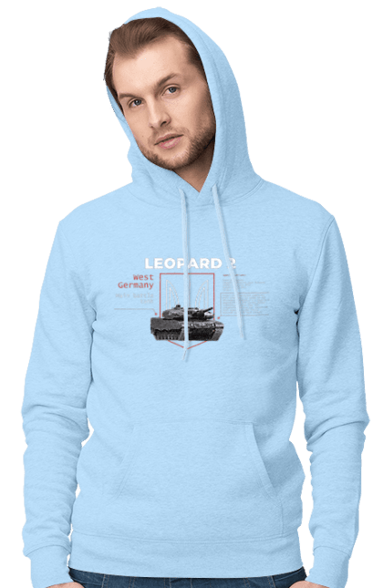 Чоловіче худі з принтом "Leopard 2 англійська". Leopard 2, залужний, зброя, танк. 2070702