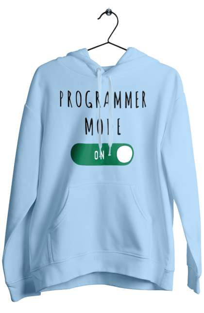 Men`s hoodie with prints Programmer mode. Code, developer, git hub, it specialist, java, javascript, php, programmer, programmer mode, python. 2070702