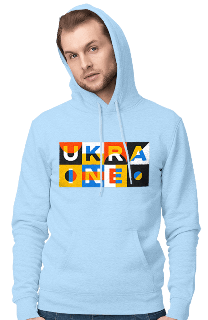 Men`s hoodie with prints Ukraine. Symbol of ukraine, ukraine, ukrainian inscription, ukrainian text. 2070702