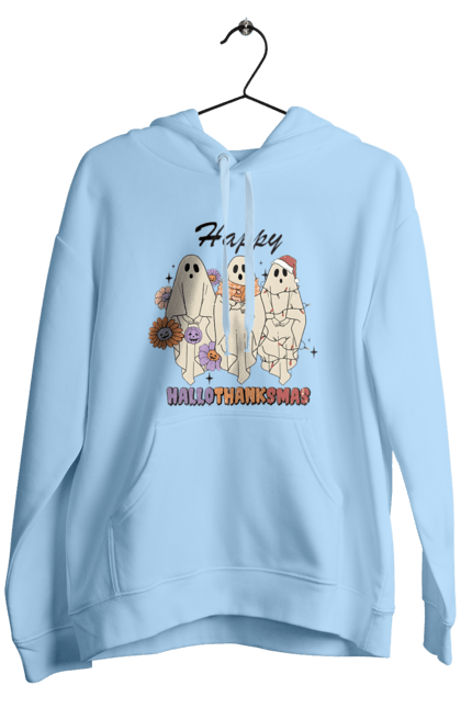 Men's hoodie with prints Halloween Ghost. Costume, ghost, halloween, holiday, october, october 31, scary, sweets, trick or treat. 2070702