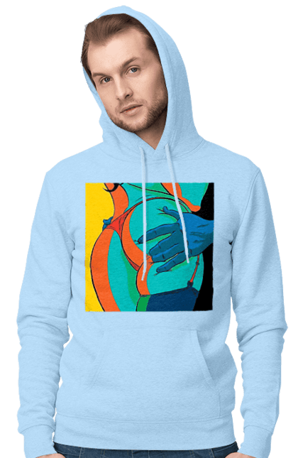 Чоловіче худі з принтом "Жіноча Попа В Чоловічих Руках". Гола, жопа, ляпас. 2070702