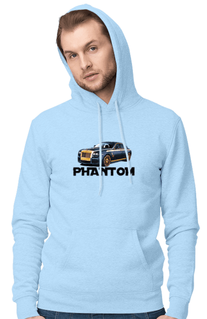 Men`s hoodie with prints Rolls royce. Auto, car, luxury class, phantom, rolls royce, sedan. 2070702