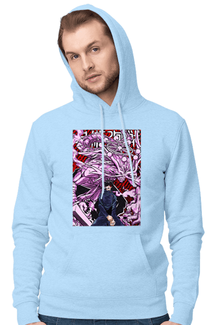 Men's hoodie with prints Jujutsu Kaisen Megumi. Anime, dark fantasy, fushiguro, fushiguro megumi, jujutsu kaisen, magic battle, manga, megumi, mystic. 2070702