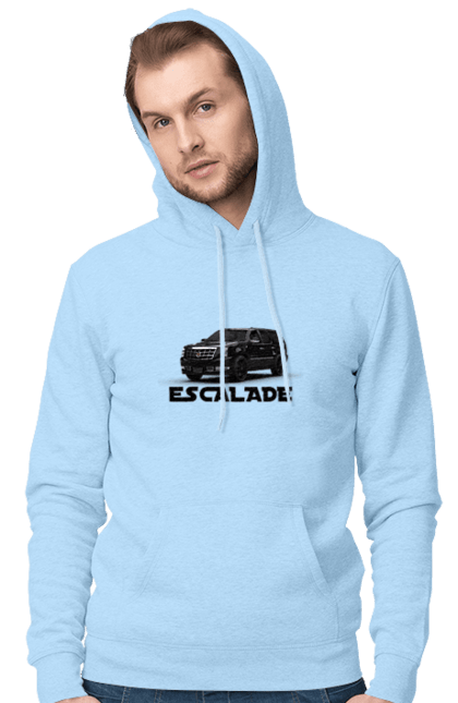Мужское худи с принтом Кадиллак. Авто, бизнес класс, внедорожник, джип, кадиллак, машина, эскалада. 2070702