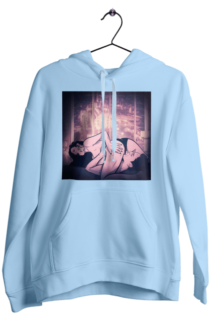 Чоловіче худі з принтом "Дорослі Ігри На Тлі Міста". Гола, кохання, лизати, трусики. 2070702