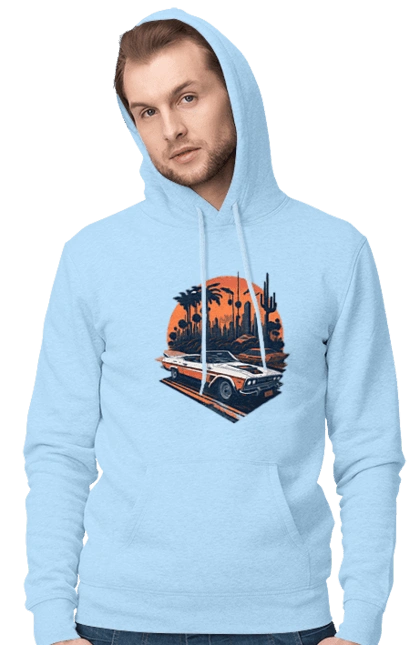 Beautiful car at sunset