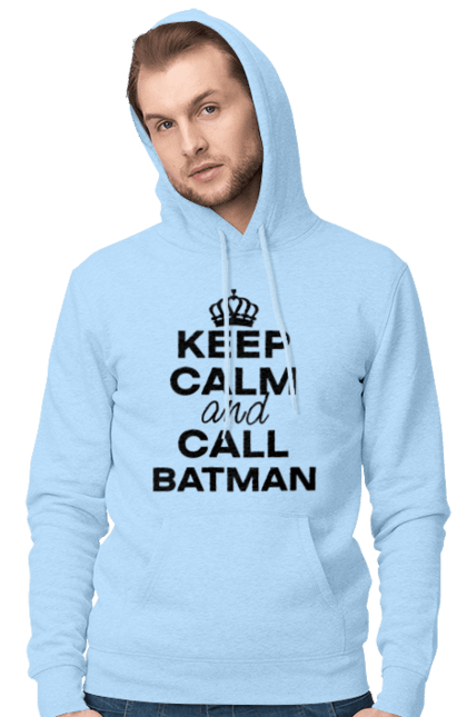 Чоловіче худі з принтом "Keep Calm and Call Batman чорна". Бетмен, з написами, зберігай спокій, меми, популярні, прикольні. 2070702