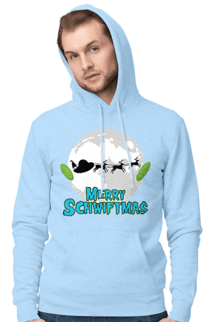 Чоловіче худі з принтом "Рік та Морті Веселого Різдва!". Merry christmas, rick and morty, мультфільм, наукова фантастика, пригоди, різдво, рік, рік і морті, санта клаус, чорний гумор. 2070702