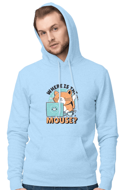 Чоловіче худі з принтом "Де миша?". Angular, c, css, html, it, javascript, jquery, php, python, react, svelt, vue, айтишник, айті, гумор, код, кодувати, прогер, програміст, програмісти, ти ж, ти ж програміст, тиж програміст. 2070702