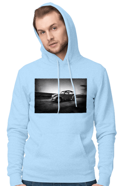 Чоловіче худі з принтом "Ретро машина чб". Авто, ретро, ретро машина, чорно біла машина. 2070702