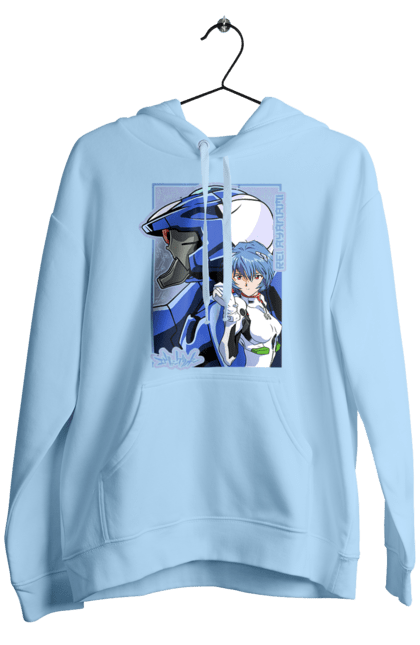 Men's hoodie with prints Evangelion Rei. Anime, evangelion, eve, kaoru, manga, rei ayanami, shinji. 2070702