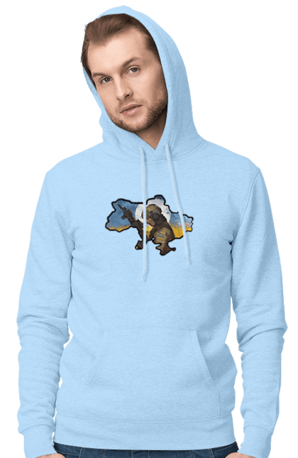 Men`s hoodie with prints Glory to the ZSU. Clear sky, free nation, freedom, glory to heroes, glory to ukraine, happy people, peace, ukraine, will. 2070702