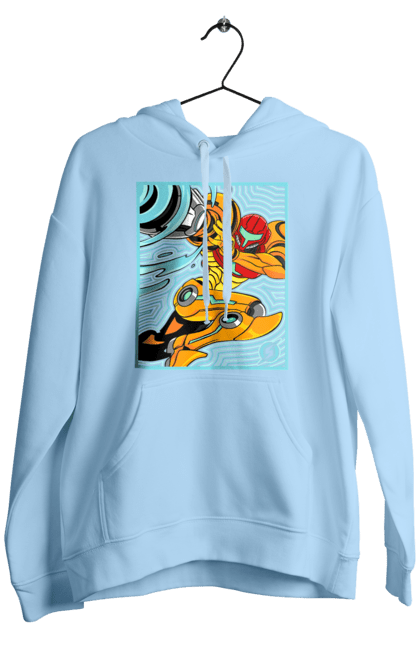 Men's hoodie with prints Metroid Samus Aran. Game, head hunter, heroine, metroid, power suit, samus aran, video game. 2070702