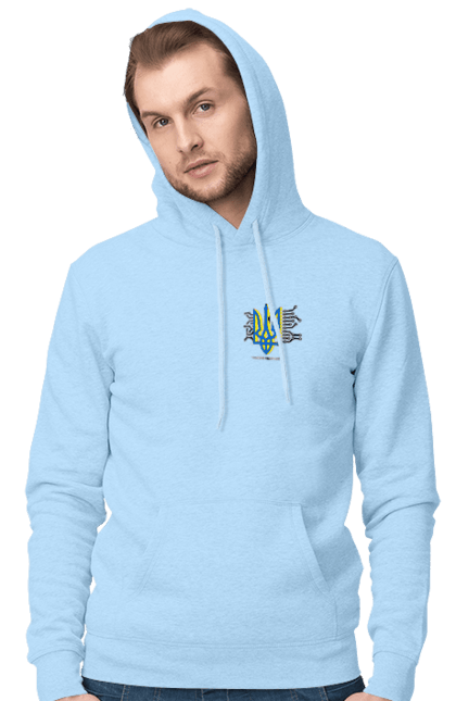 Чоловіче худі з принтом "Процесор Свободи  серце. Жовтоблакить.". Sarabeevart, купити, патріотична, процесор, свобода, серце, україна. 2070702