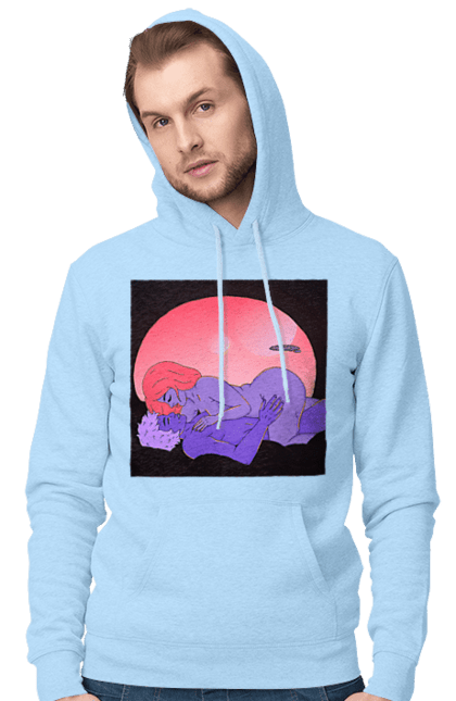 Чоловіче худі з принтом "Інопланетяни Дівчина І Хлопець". Голі, дівчина, хлопець. 2070702