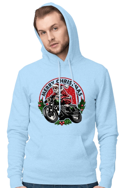 Щасливого Різдва, дід мороз на мотоциклі