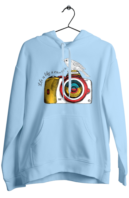 Men`s hoodie with prints Camera And Bird. Birdie, camera, photographer. 2070702