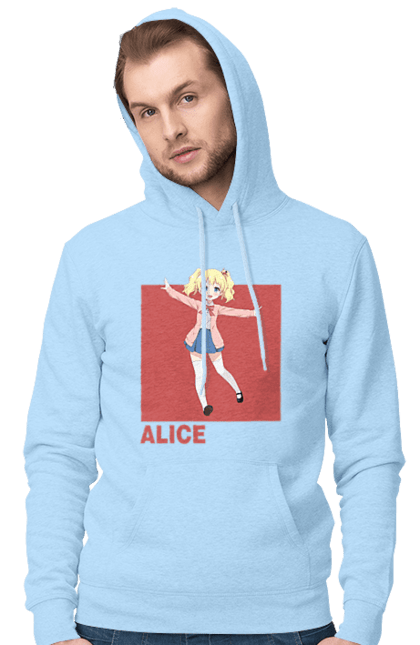 Men's hoodie with prints Kiniro Mosaic Alice Cartelet. Alice, alice cartelet, anime, gold mosaic, kiniro mosaic, kinmoza, manga. 2070702