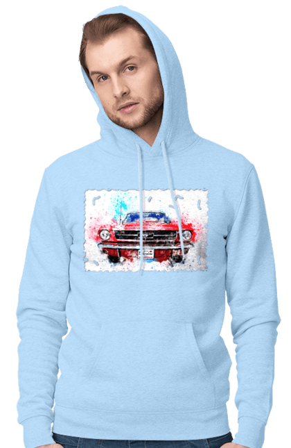 Men`s hoodie with prints Mustang car. Car, donations, help, horse, mustang, mustang car, paypal, road, ukraine, wheel. 2070702