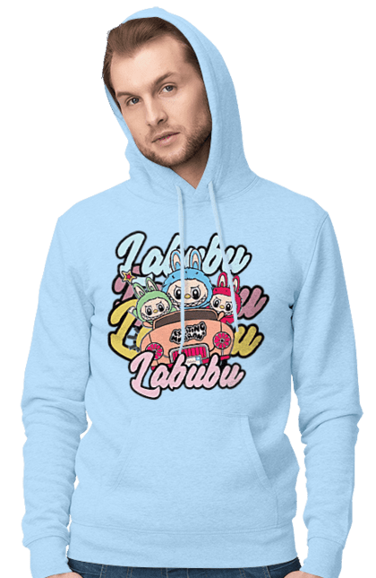 Чоловіче худі з принтом "Лабубу". Іграшка лабубу, лабубу, лабубу кока кола, мерч лабубу, мила, рожева лабубу, смішна лабубу. 2070702