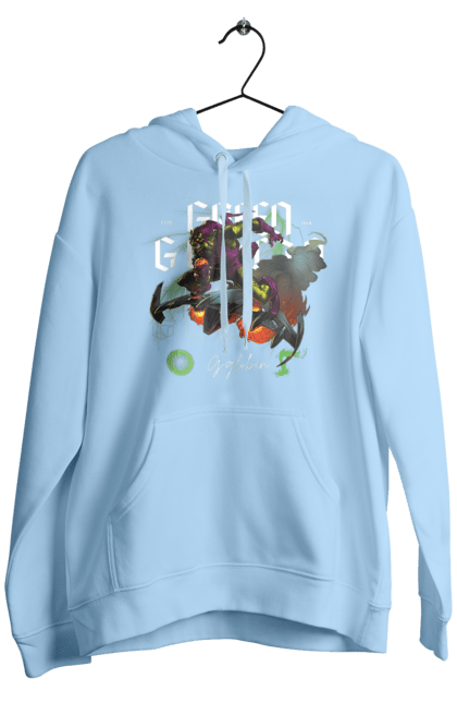 Men's hoodie with prints Green Goblin. Comic, green goblin, marvel, marvel, spider man, supervillain, villain. 2070702