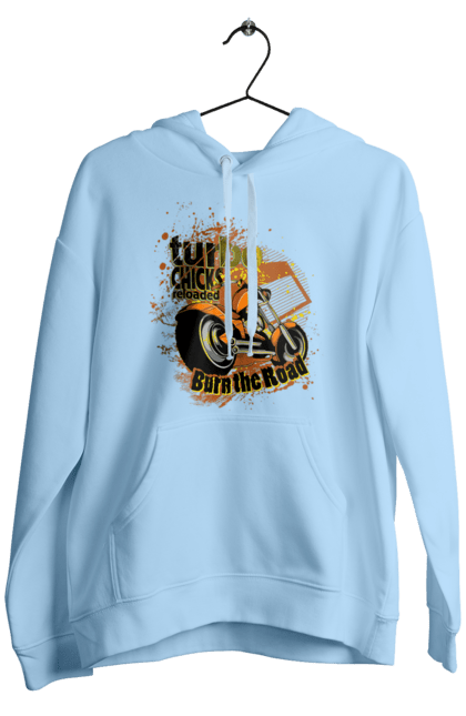 Men`s hoodie with prints Turbo Moped. Moped, riding, speed. 2070702