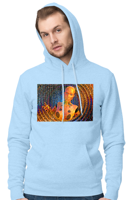 Чоловіче худі з принтом "Штучний інтелект". Айті, айтішник, гик, жінка, знання, інженер, інтелект, кібер, кібернетика, кіборг, код, комп, комп`ютерник, кристал, машинне навчання, мікросхема, мозок, портрет, програміст, професіонал, професія, розробник, розум, хакер, чіп, штучний інтелект, штучний розум. 2070702