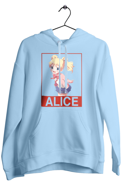 Мужское худи с принтом Золотая мозаика Алиса Картелет. Alice cartelet, anime, kiniro mosaic, kinmoza, manga, алиса, алиса картелет, аниме, золотая мозаика, манга. 2070702