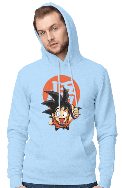 Мужское худи с принтом Жемчуг дракона Сон Гоку. Anime, dragon ball, manga, son goku, tv series, аниме, гоку, жемчуг дракона, манга, сон гоку. 2070702