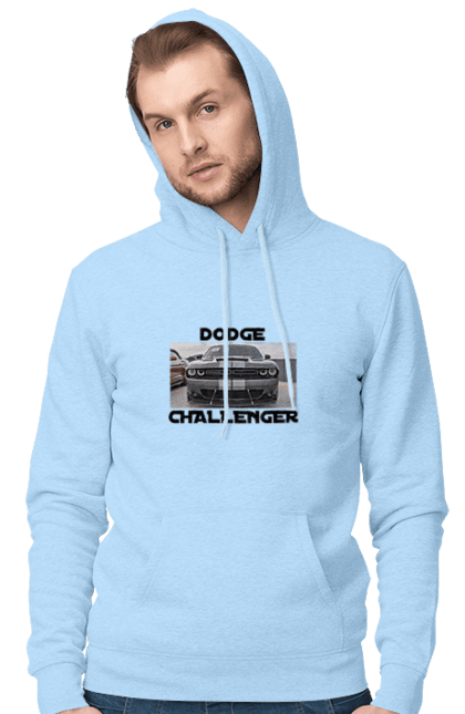 Чоловіче худі з принтом "Додж челенджер". Автомобіль, американська легенда, додж челенджер, культове авто, масл кар, потужний автомобіль. 2070702