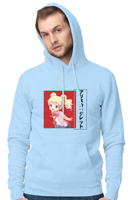 Men's hoodie with prints Kiniro Mosaic Alice Cartelet. Alice, alice cartelet, anime, gold mosaic, kiniro mosaic, kinmoza, manga. 2070702