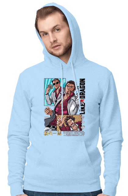 Men`s hoodie with prints Yakuza Kazuma Kiryuu. Game, kazuma kiryuu, kiryuu, like a dragon, video game, yakuza. 2070702